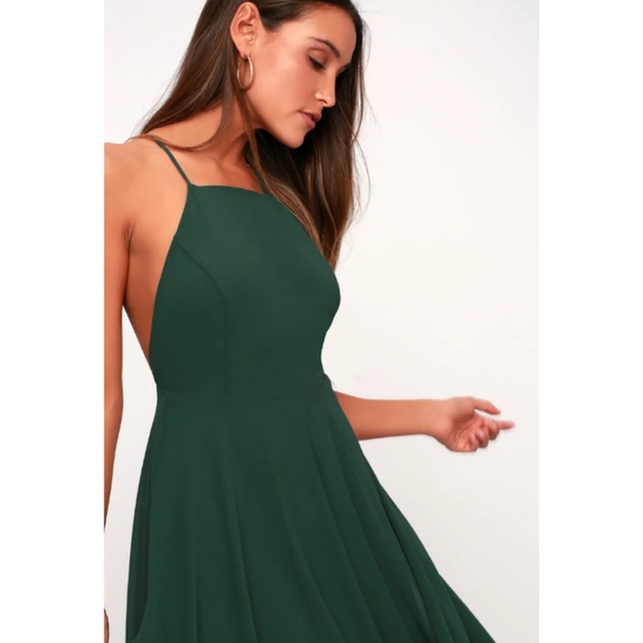 Lulu's 🌿 'Mythical Kind Of Love' Dark Green Maxi - Picture 5 of 8